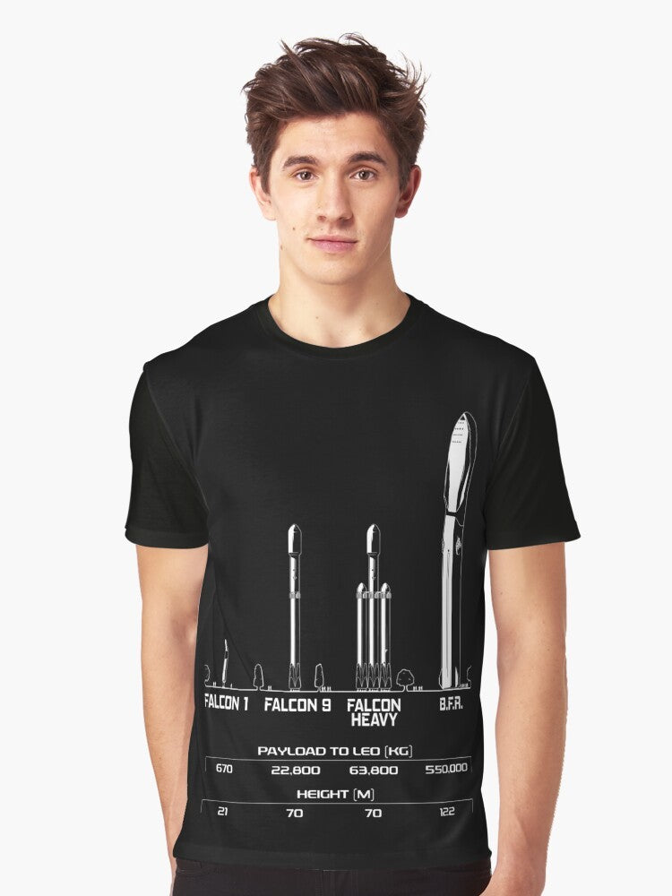 Spacex BFR Rocket Graphic T-Shirt featuring Elon Musk - Men