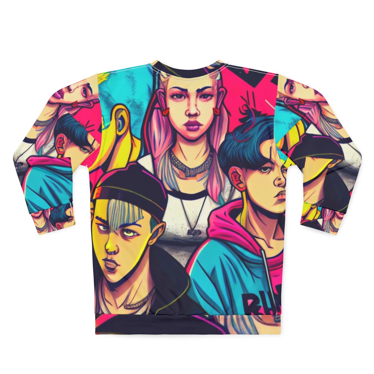 Young Royals Cyberpunk Manga Style Sweatshirt - Back