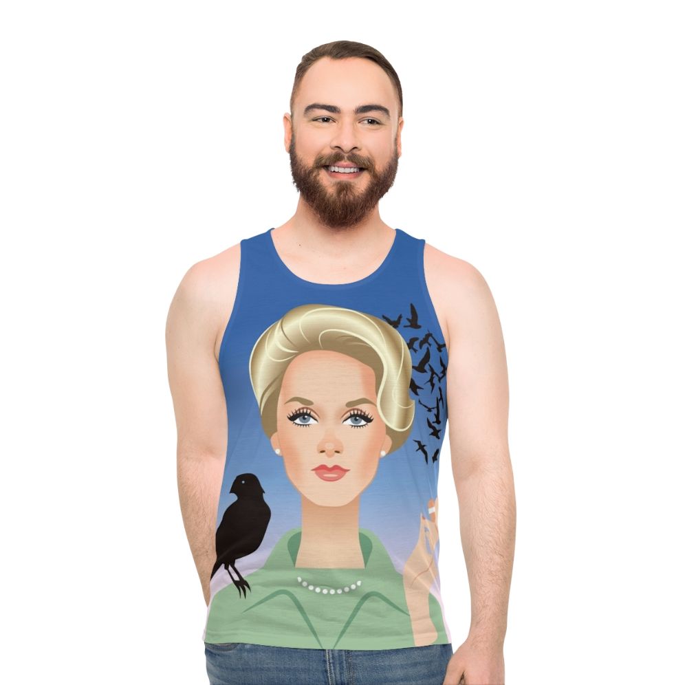 Tippi Unisex Tank Top inspired by Alfred Hitchcock's classic thriller - men