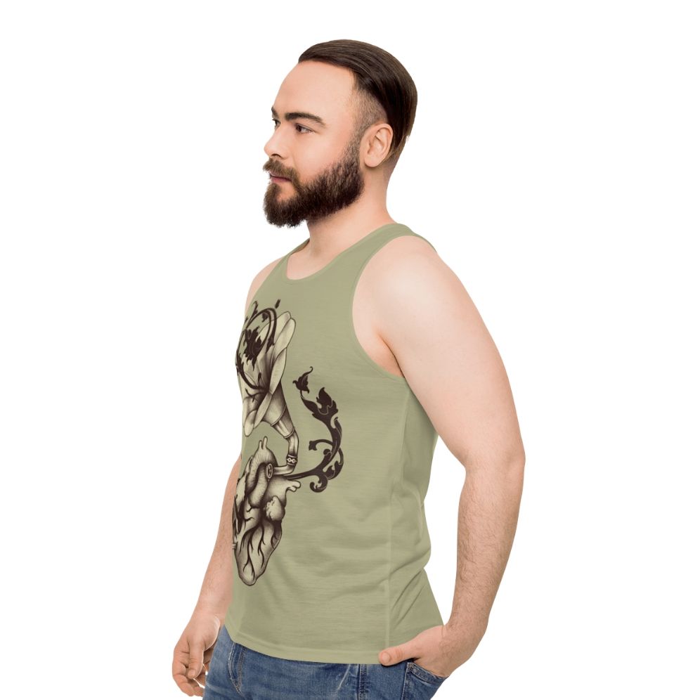 Surreal heart anatomy unisex tank top - men side