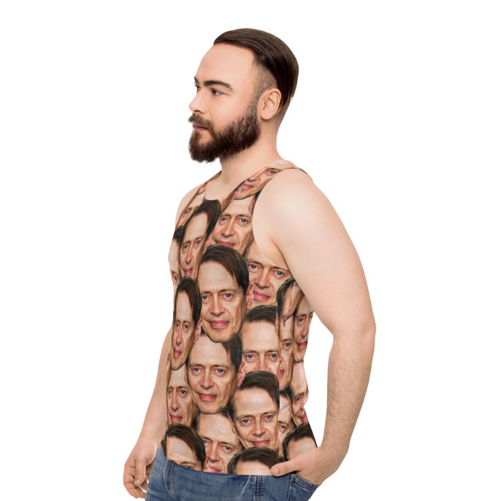 Steve Buscemi Trending Head Design Unisex Tank Top - men side