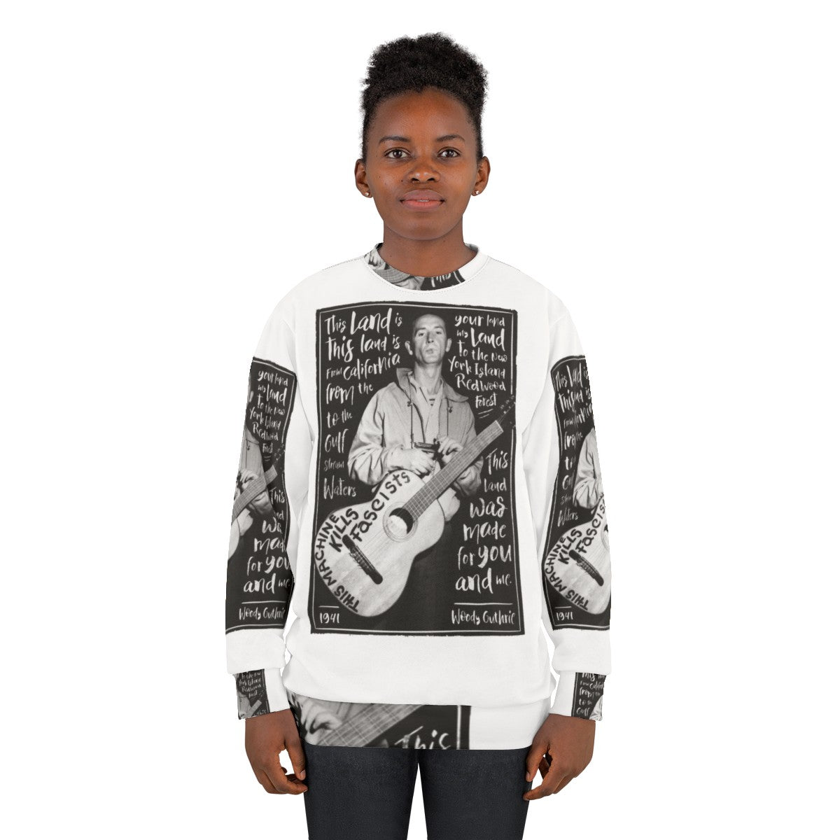 Woody Guthrie "This Land Is Your Land" Folk Music Sweatshirt - women