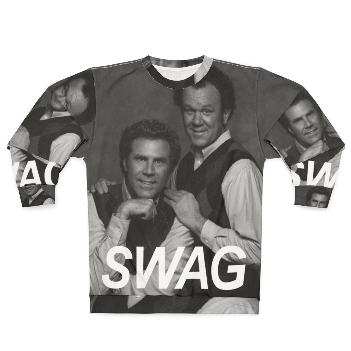 Step Brothers movie themed sweatshirt with a graphic portrait of Will Ferrell and John C. Reilly