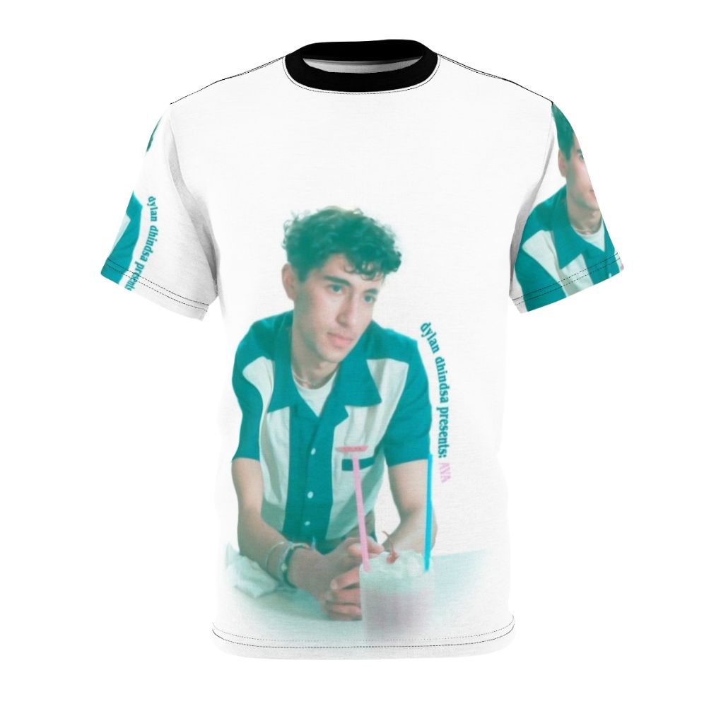 Vintage-style graphic tee featuring a pop art design of Dylan Dhindsa