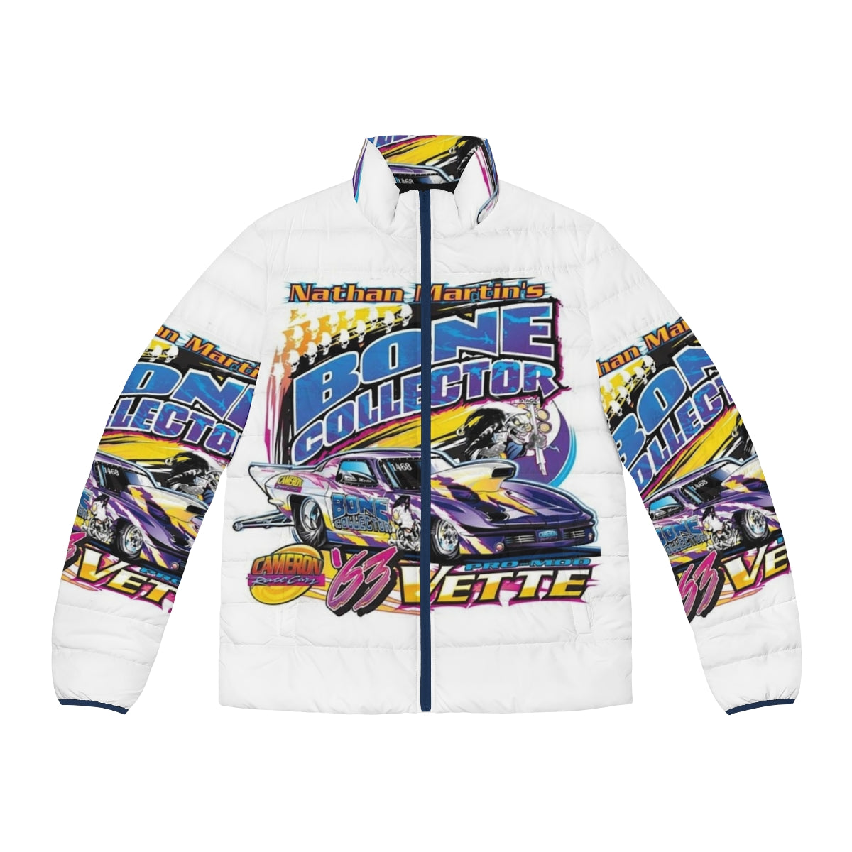 Nathan Martin's Nascar Puffer Jacket with Racing & Music Themes