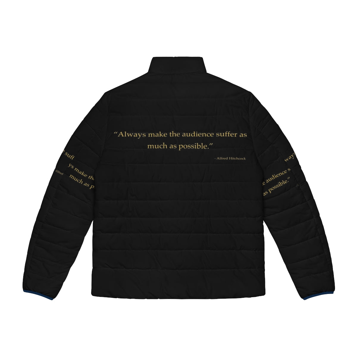 Alfred Hitchcock Quote "Sweet Revenge" Puffer Jacket - Back