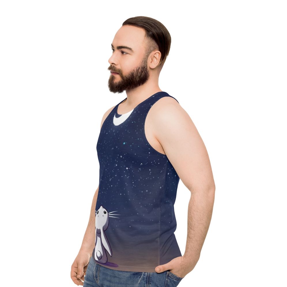 Magical moon bunny unisex fantasy tank top - men side