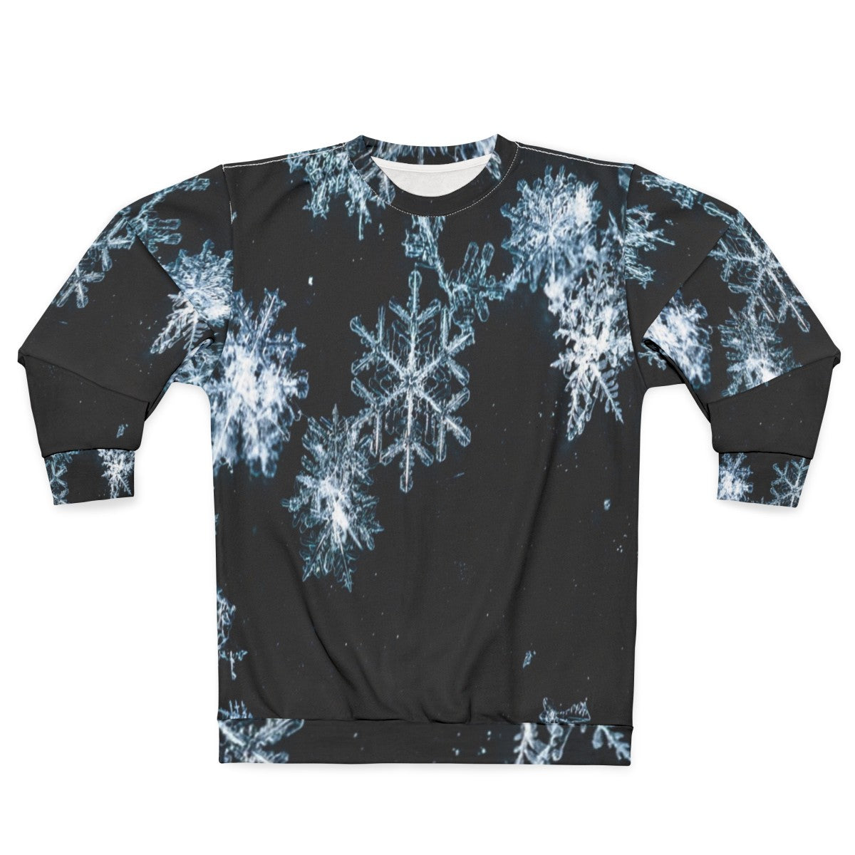 Black and white snowflake pattern sweatshirt