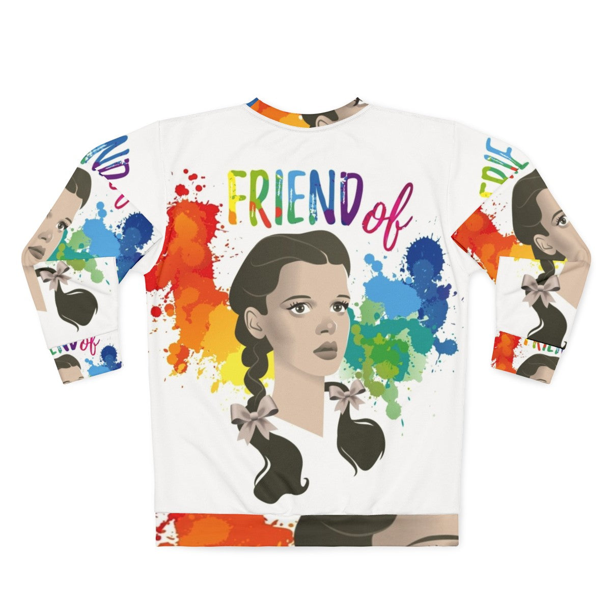 Friend of Dorothy Sweatshirt featuring Judy Garland and Wizard of Oz icons - Back