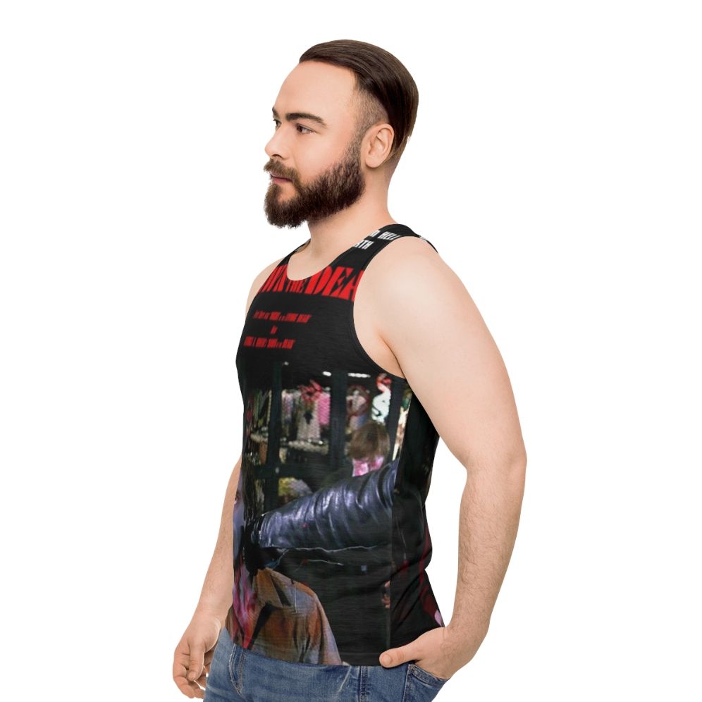 Dawn Of The Dead Unisex Tank Top featuring zombie design - men side