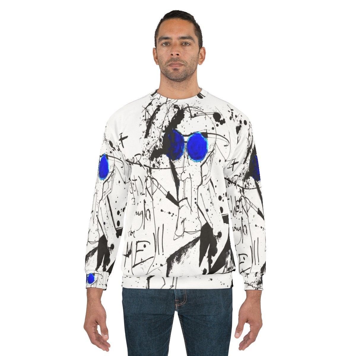 "It Never Got Weird Enough for Me" Hunter S. Thompson inspired sweatshirt featuring ink splatter and Gonzo graphic - men