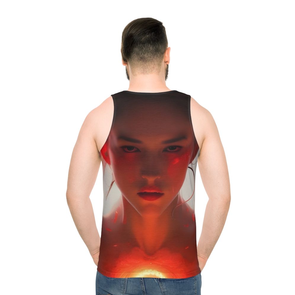 Bia Greek Goddess of Force and Energy Unisex Tank Top - men back