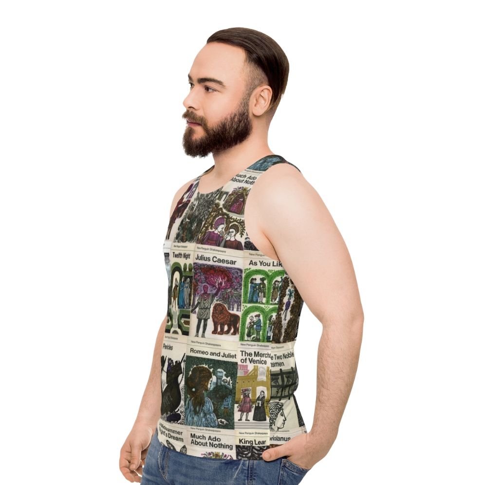 Vintage-inspired Shakespeare unisex tank top - men side