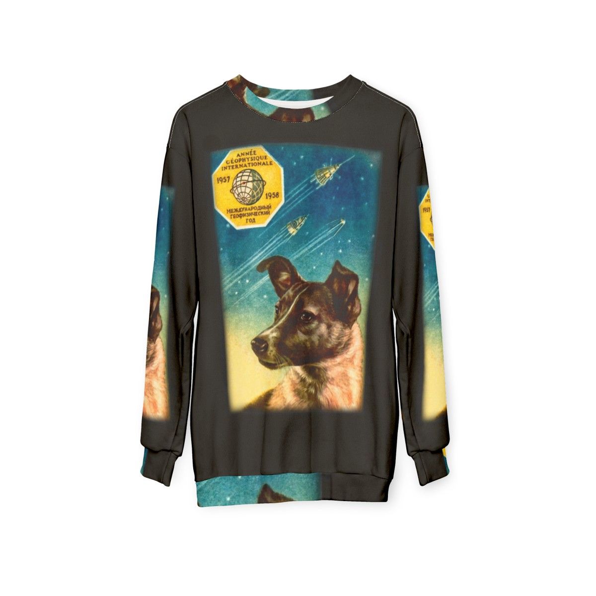 Laika the Sputnik 2 Russian Space Dog Sweatshirt - hanging