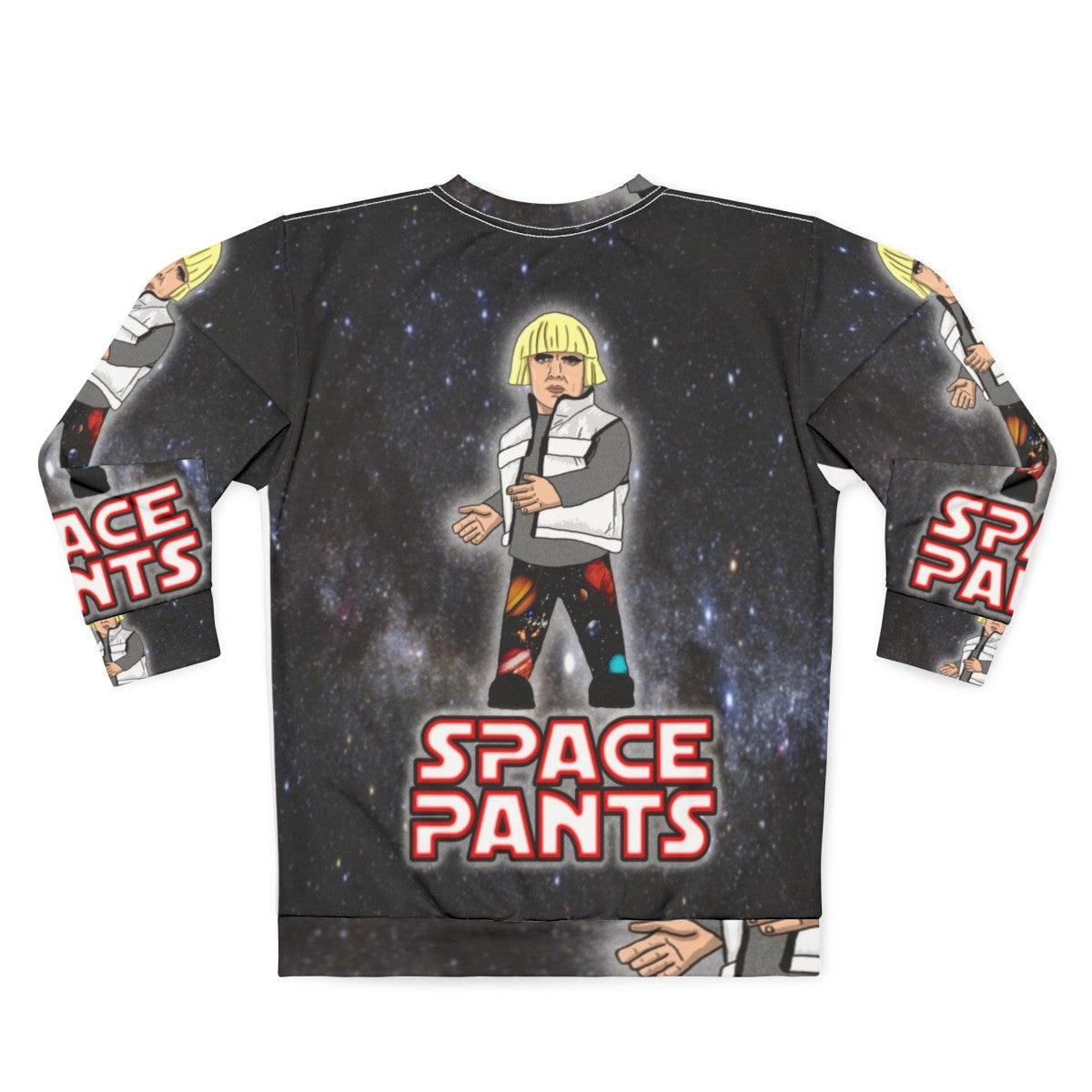 Funny space pants sweatshirt with galaxy design - Back