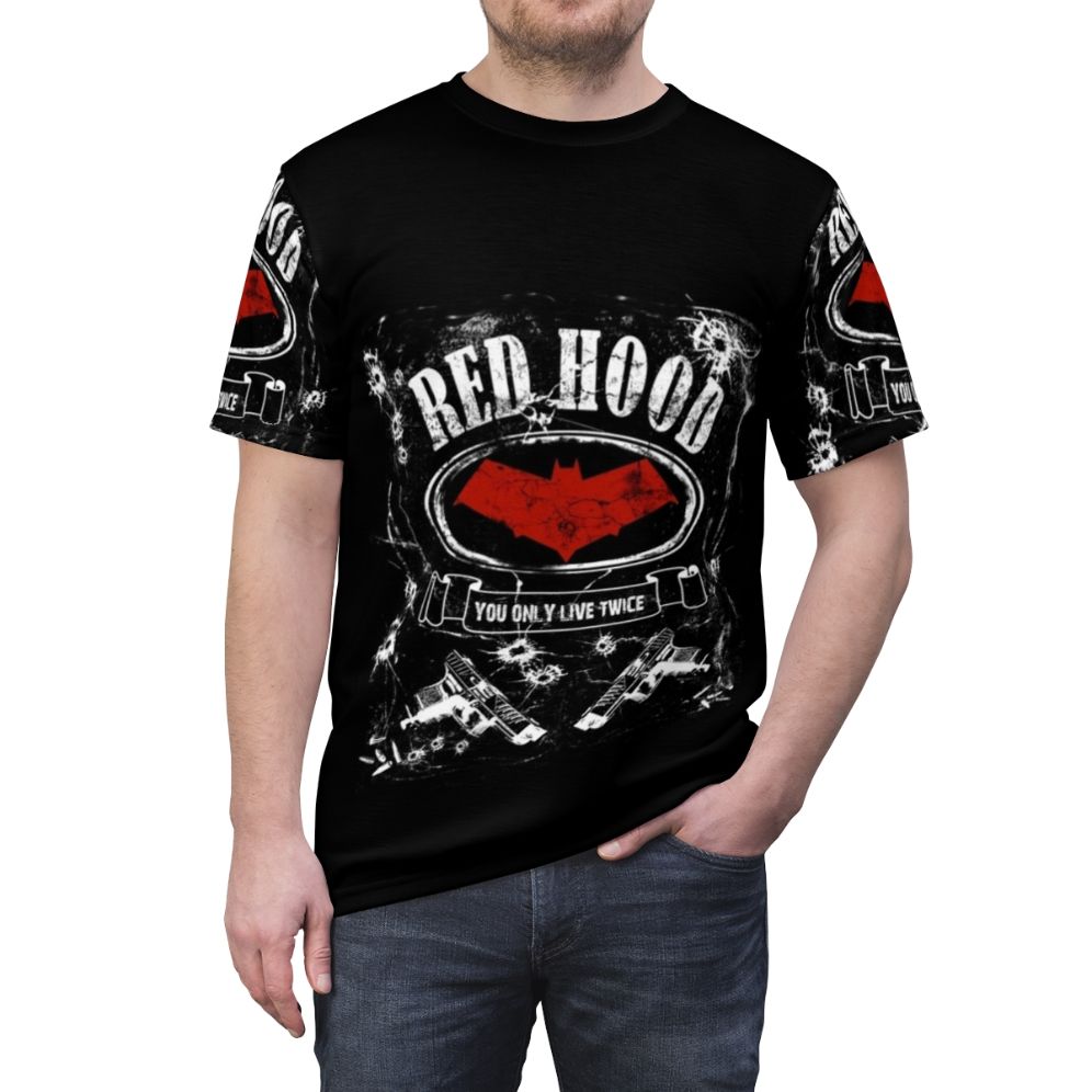 Red Hood Inspired Whiskey Style Graphic T-Shirt - men front