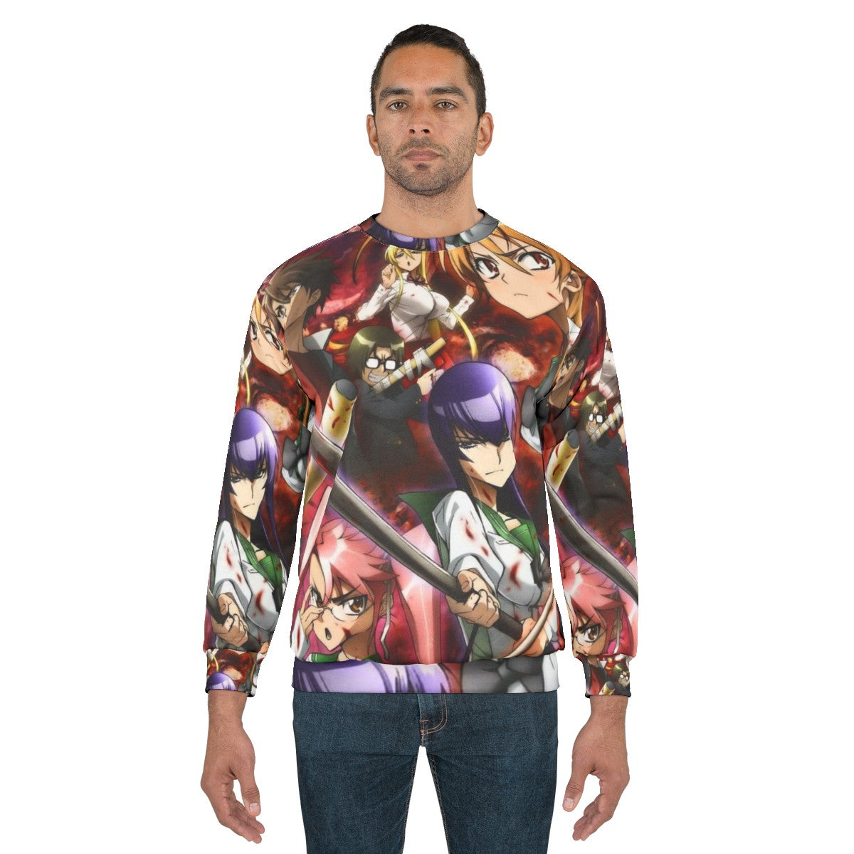 High School Of The Dead Anime Inspired Zombie Sweatshirt - men