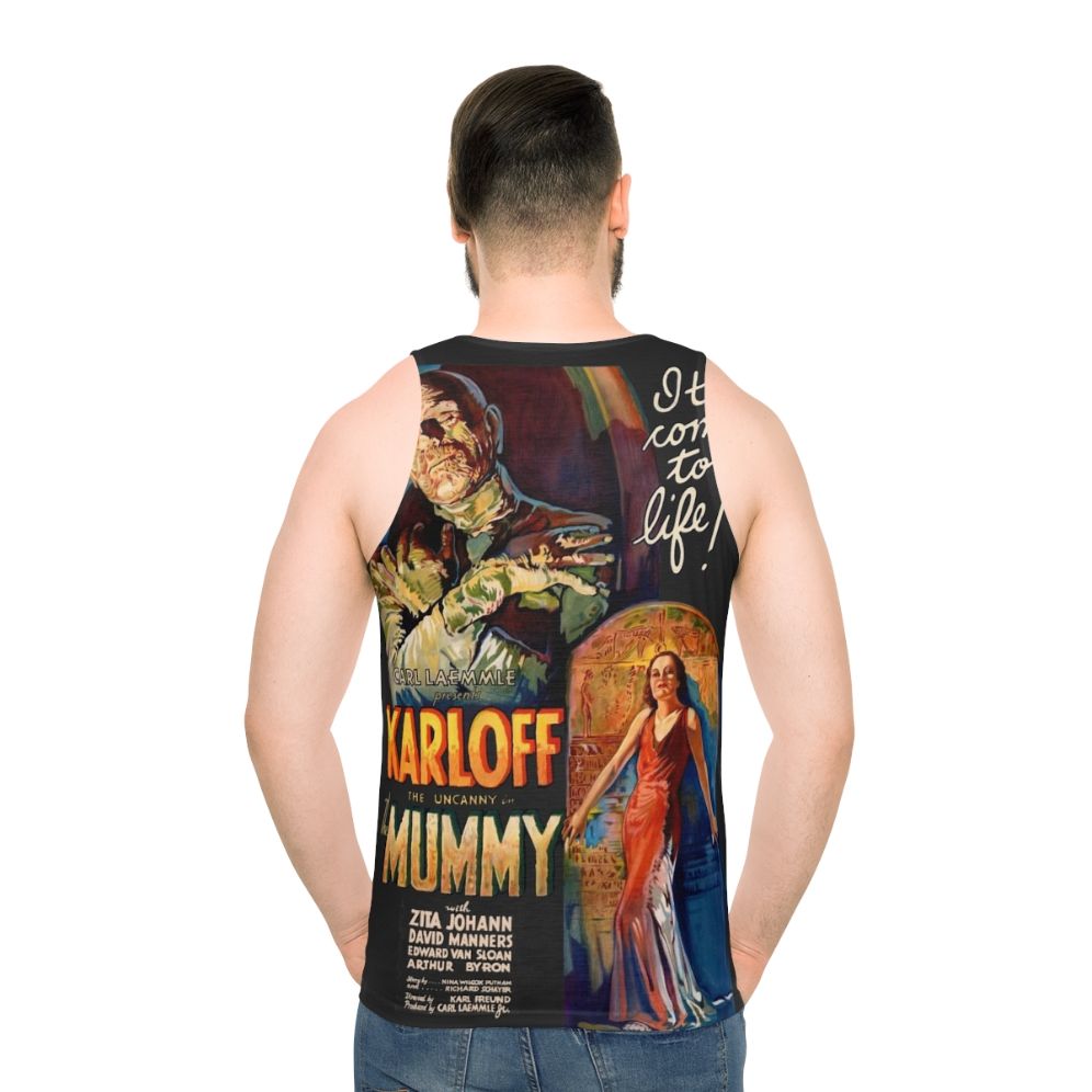 Vintage The Mummy horror movie poster unisex tank top - men back