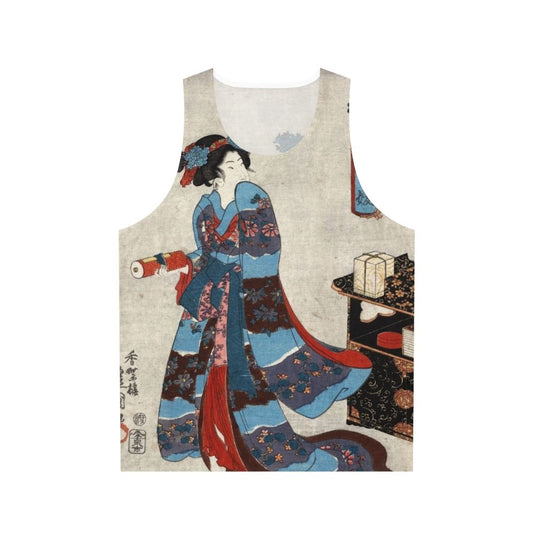 Vintage Japanese Ukiyo-e portrait art unisex tank top