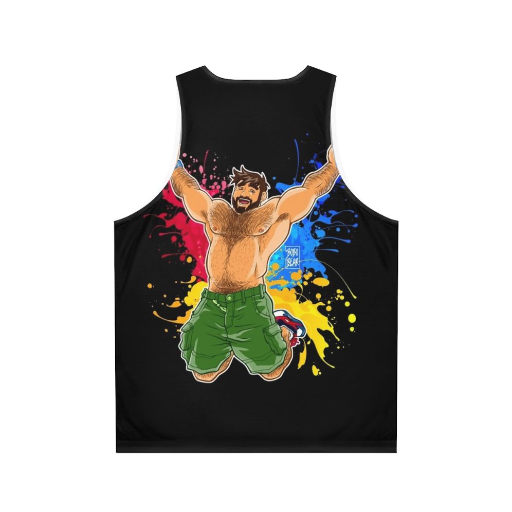 Unisex tank top with bear, otter, and pride designs - Back