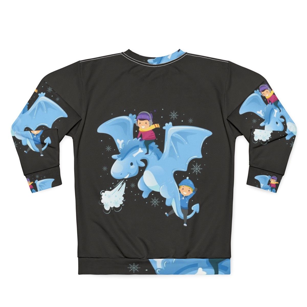 Legendary animals sweatshirt featuring a mystic dragon and lightning bolt fantasy design - Back