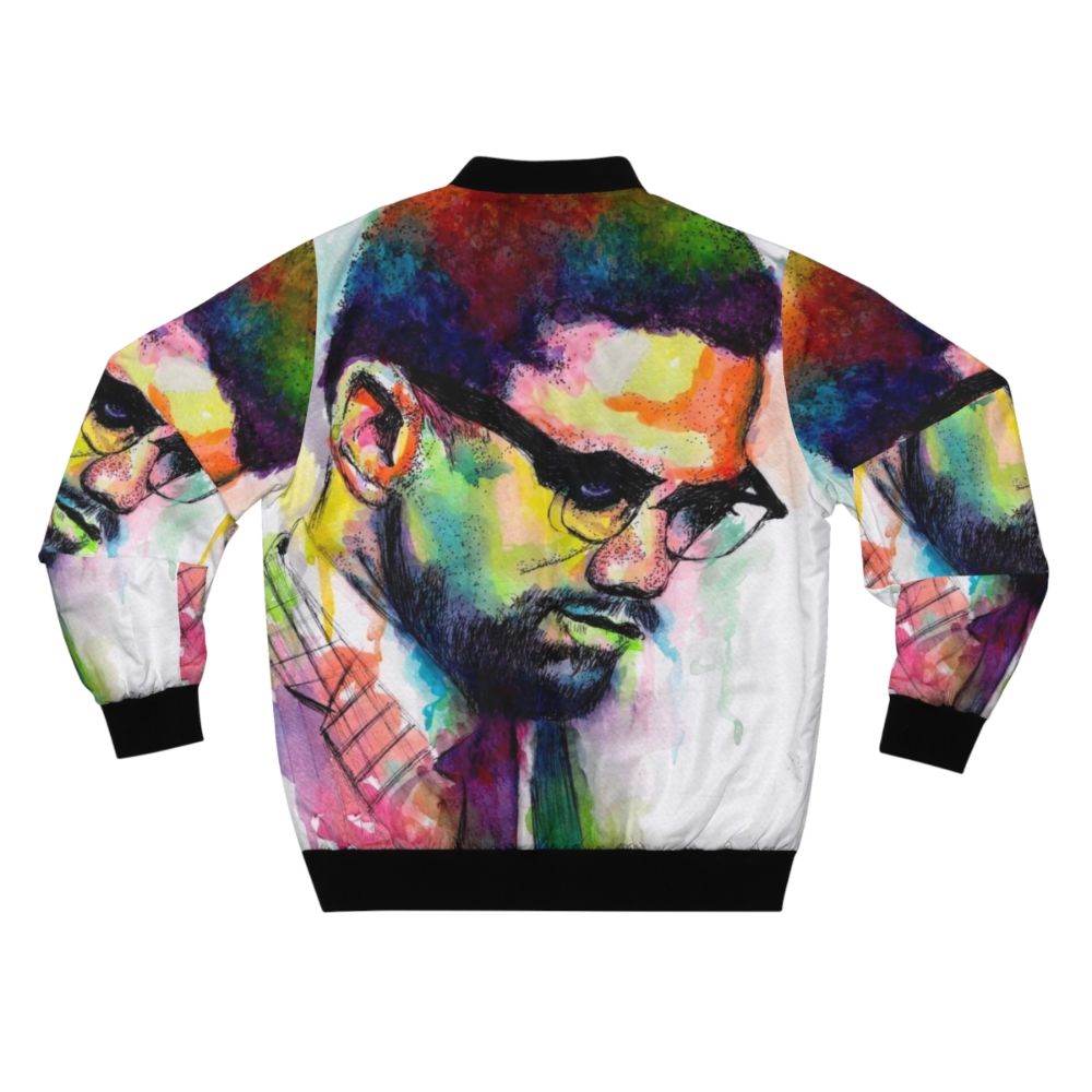 Malcolm X Civil Rights Activist Art Bomber Jacket - Back