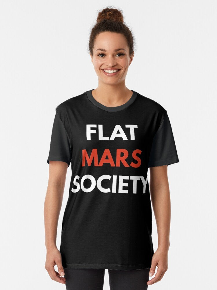 Flat Mars Society - Funny Graphic T-Shirt for Space Enthusiasts - Women