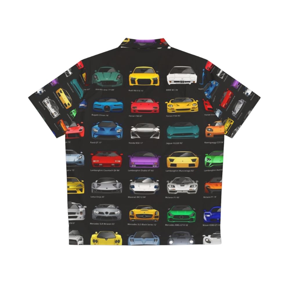 Hawaiian shirt with minimalist sports car design - Back