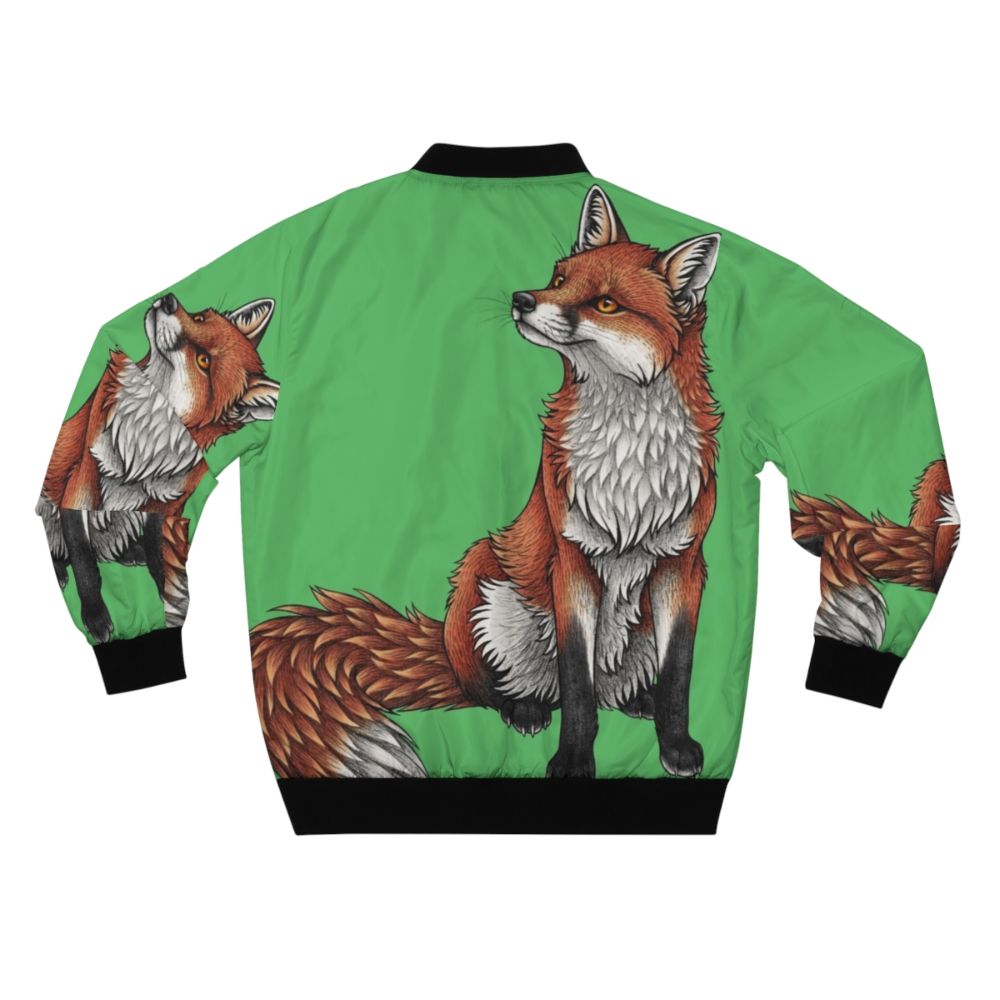 A cozy red fox bomber jacket with a playful and furry design. - Back