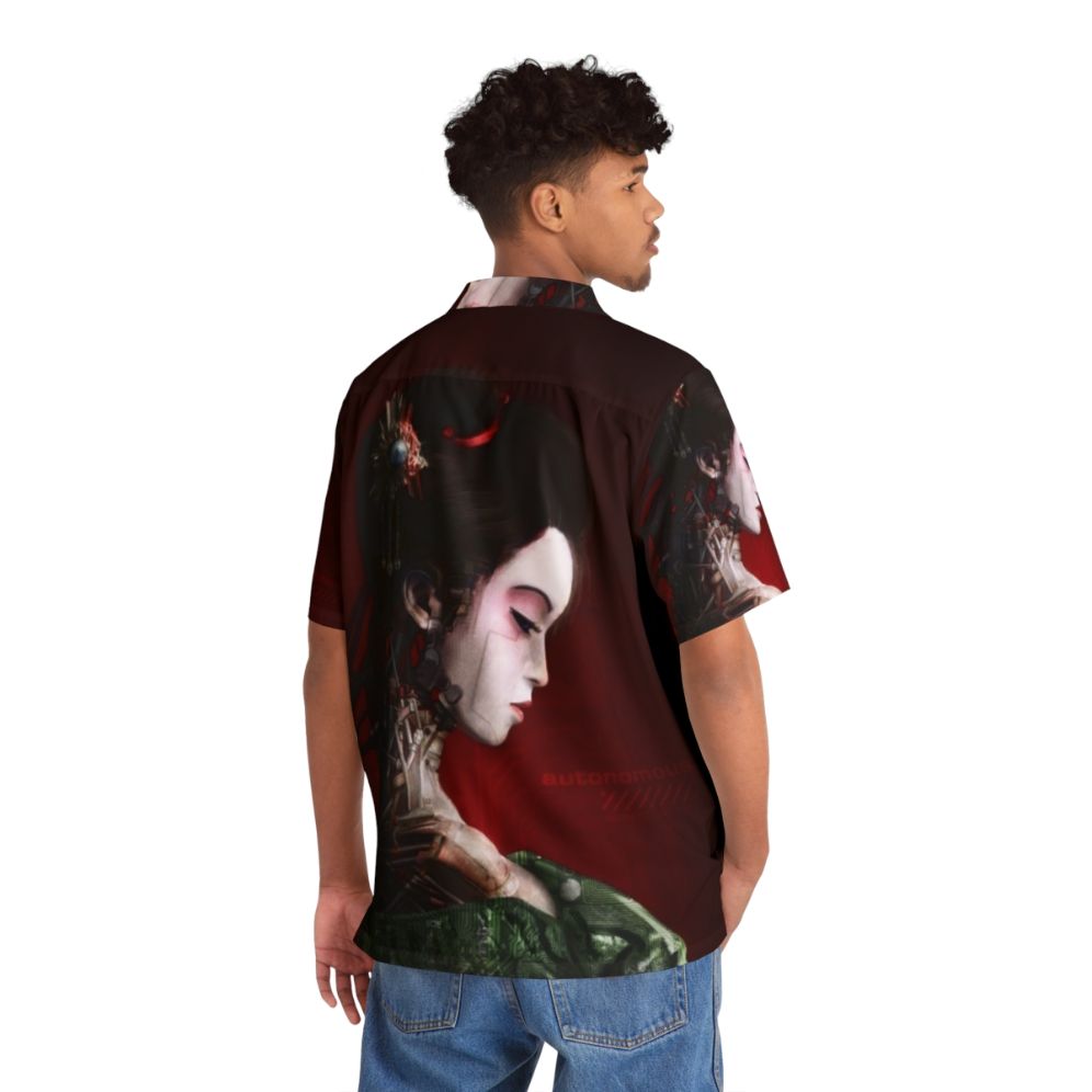 Autonomous Hawaiian Shirt with Futuristic Cyberpunk Design - People Back