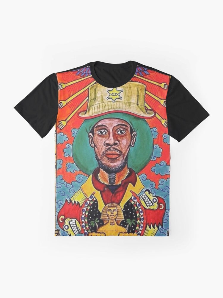 Midnite Vaughn Benjamin Reggae Graphic T-Shirt with rastafarian design - Flat lay