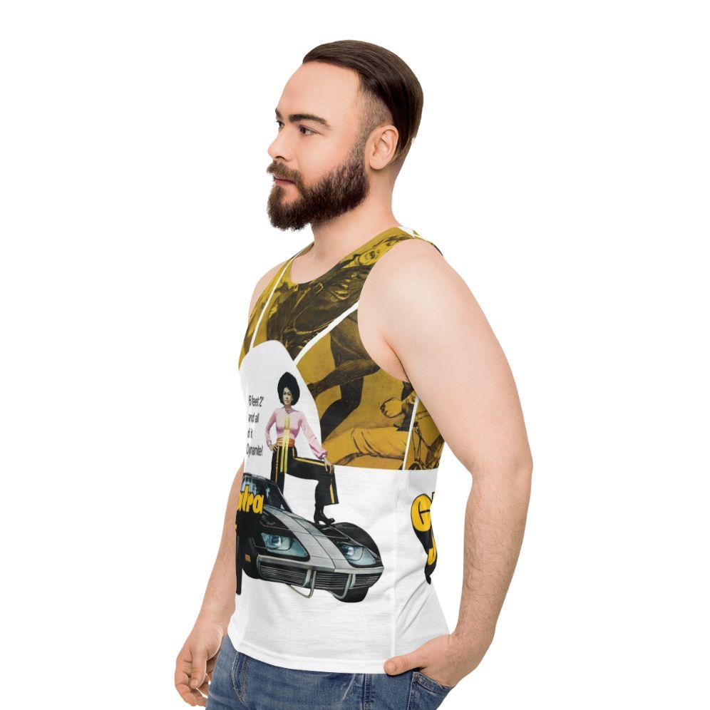 Retro 1973 Cleopatra Jones movie poster unisex tank top - men side