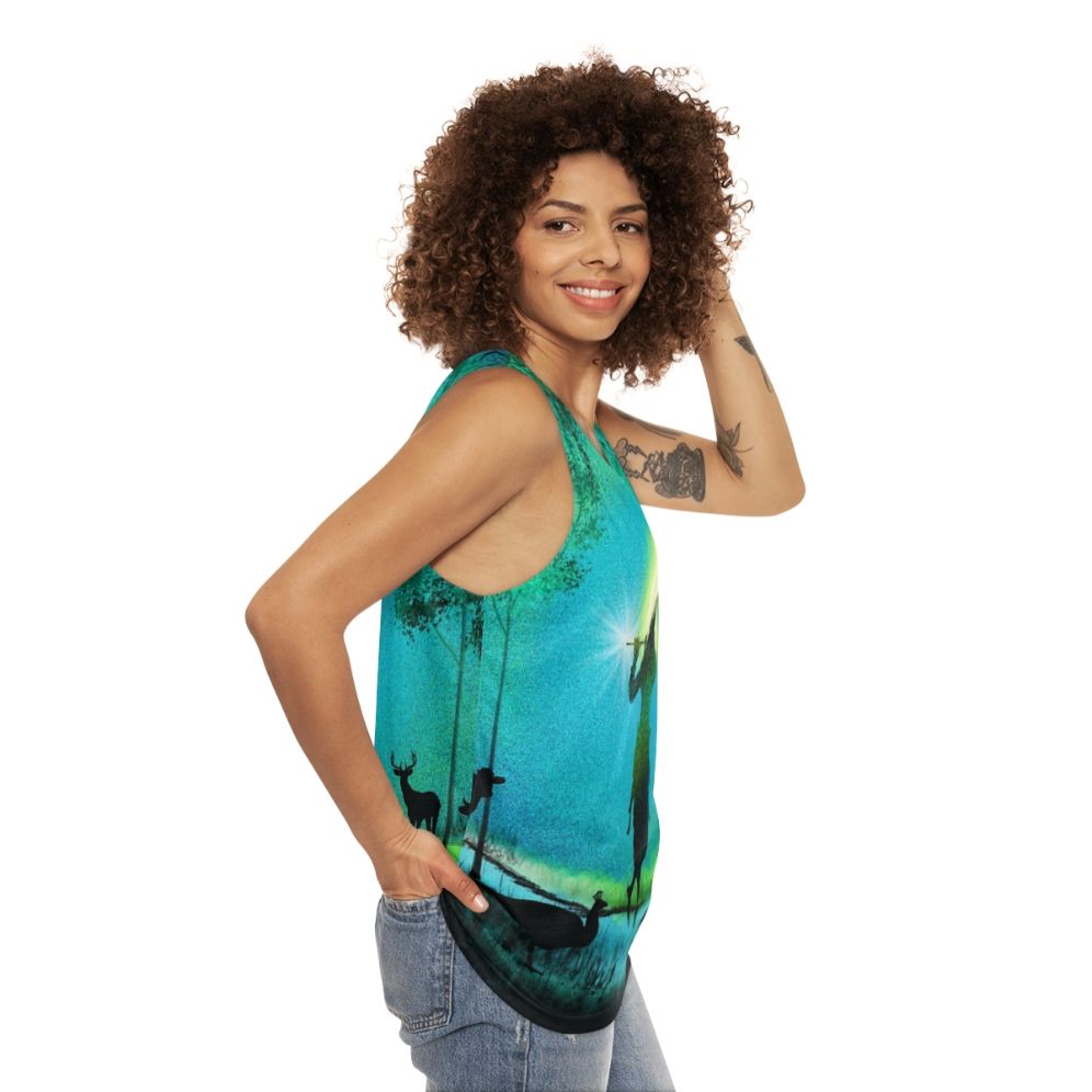 Lord Krishna digital art design on unisex tank top - women side