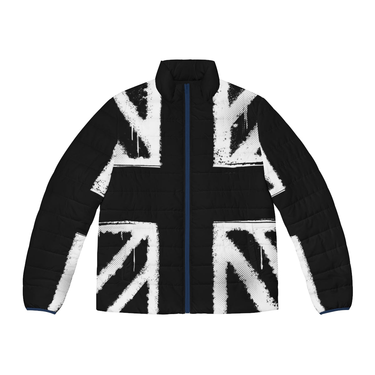 Stormzy Glastonbury puffer jacket with union jack and graffiti design