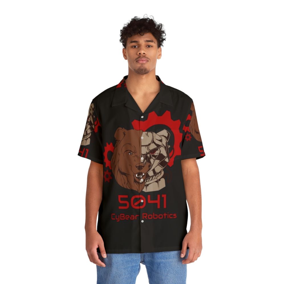 Cybears Logo Hawaiian Shirt for Robot and Robotics Fans - People Front