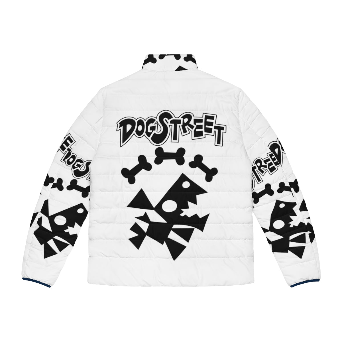 Dogtor Puffer Jacket featuring a dog wearing a stethoscope and medical attire - Back