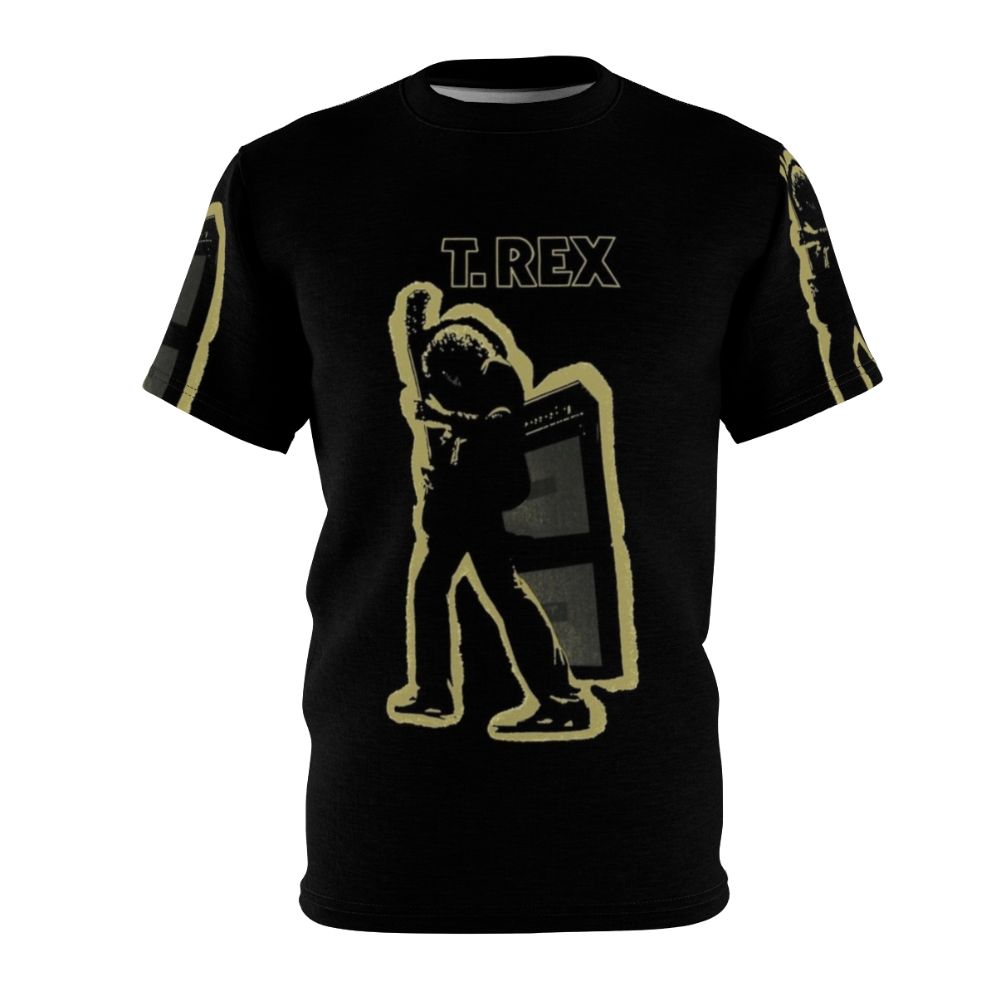 Retro electric warrior dinosaur graphic t-shirt for men