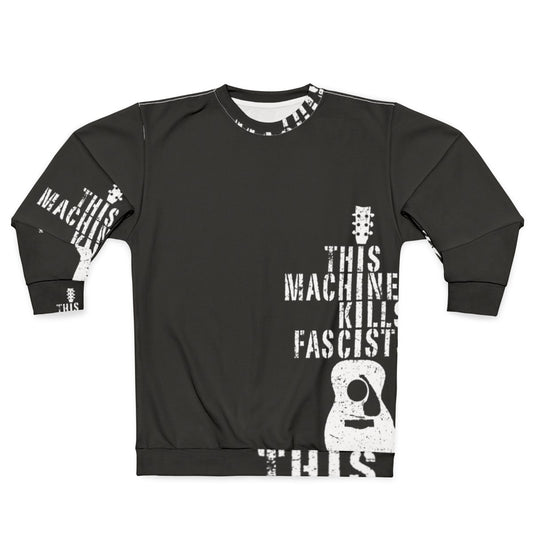 Anti-Fascist Sweatshirt with Woody Guthrie Imagery