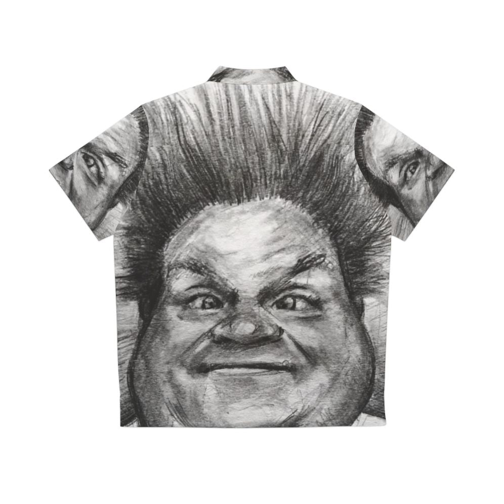 Chris Farley Portrait Sketch Hawaiian Shirt - Back