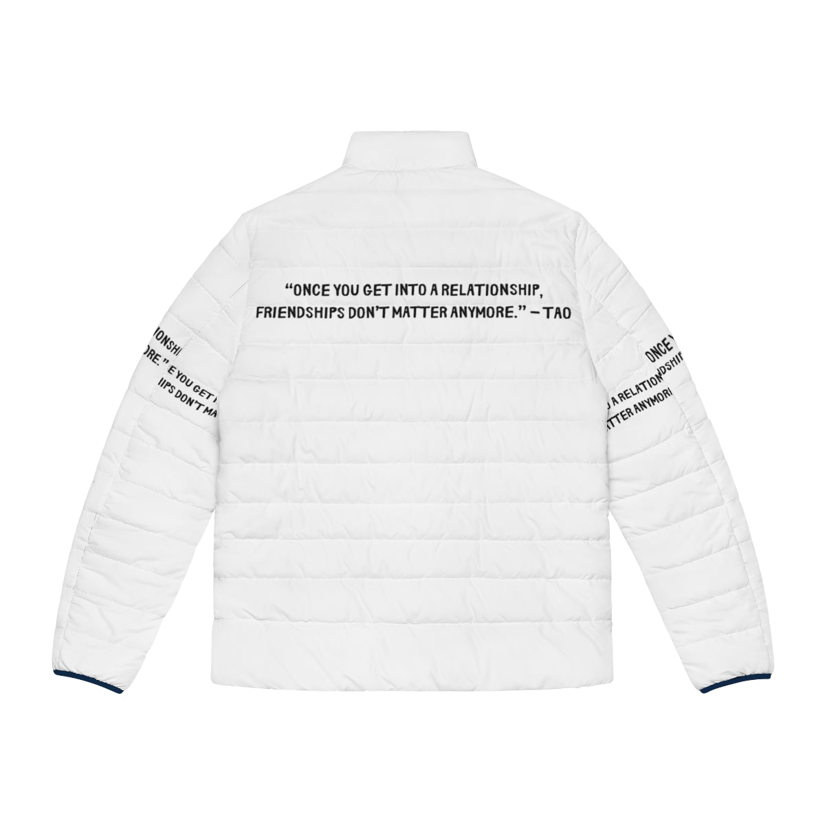 Heartstopper gang puffer jacket featuring characters Charlie Spring and Nick Nelson - Back