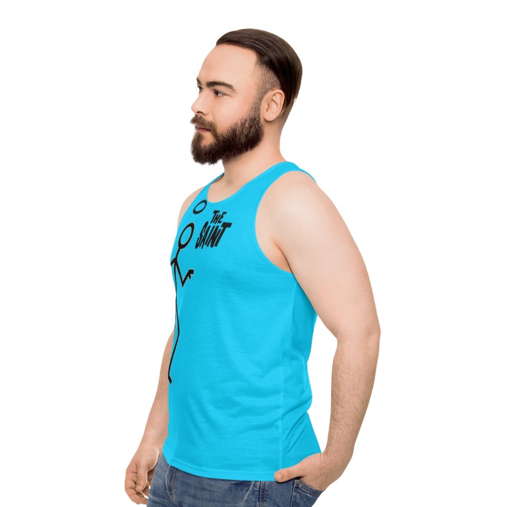 Retro unisex tank top inspired by The Saint TV series - men side