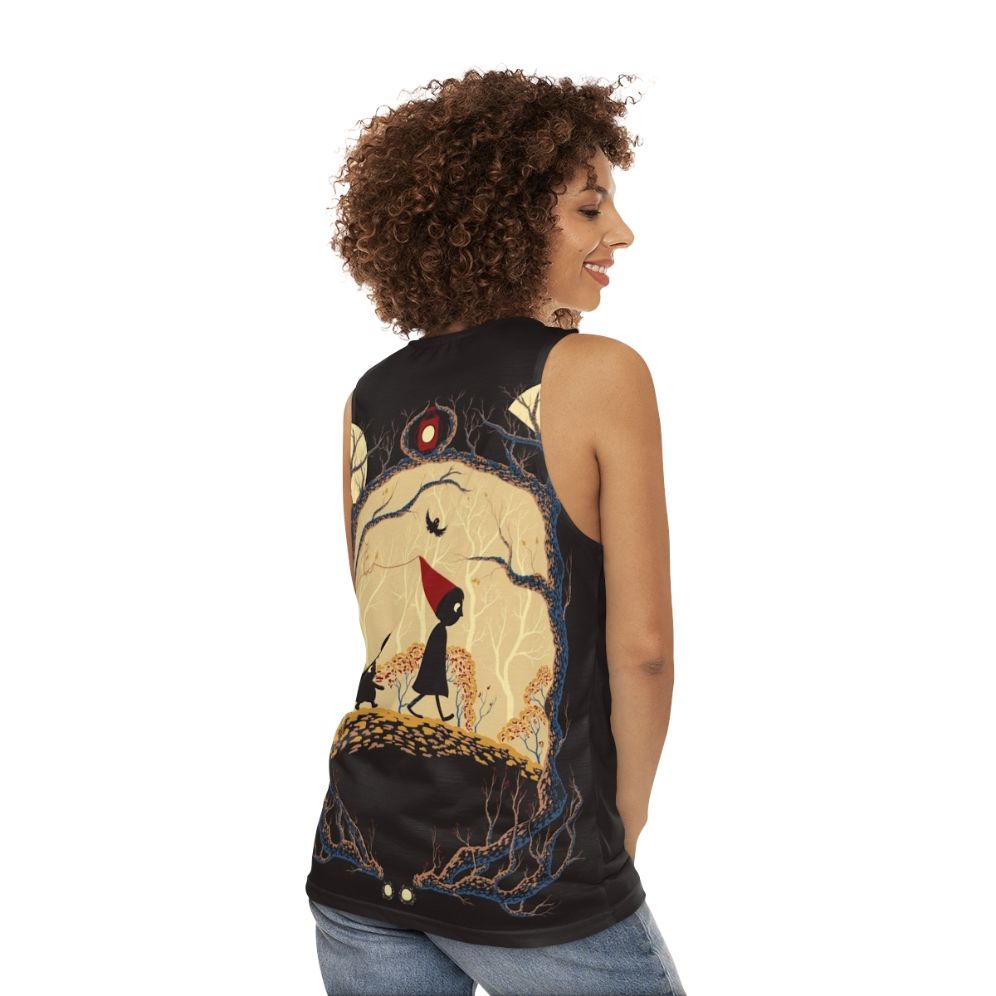 Journey Unisex Tank Top with Over the Garden Wall inspired design - women back