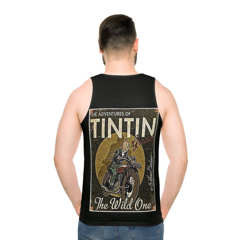 Tin Tin Unisex Graphic Tank Top - men back