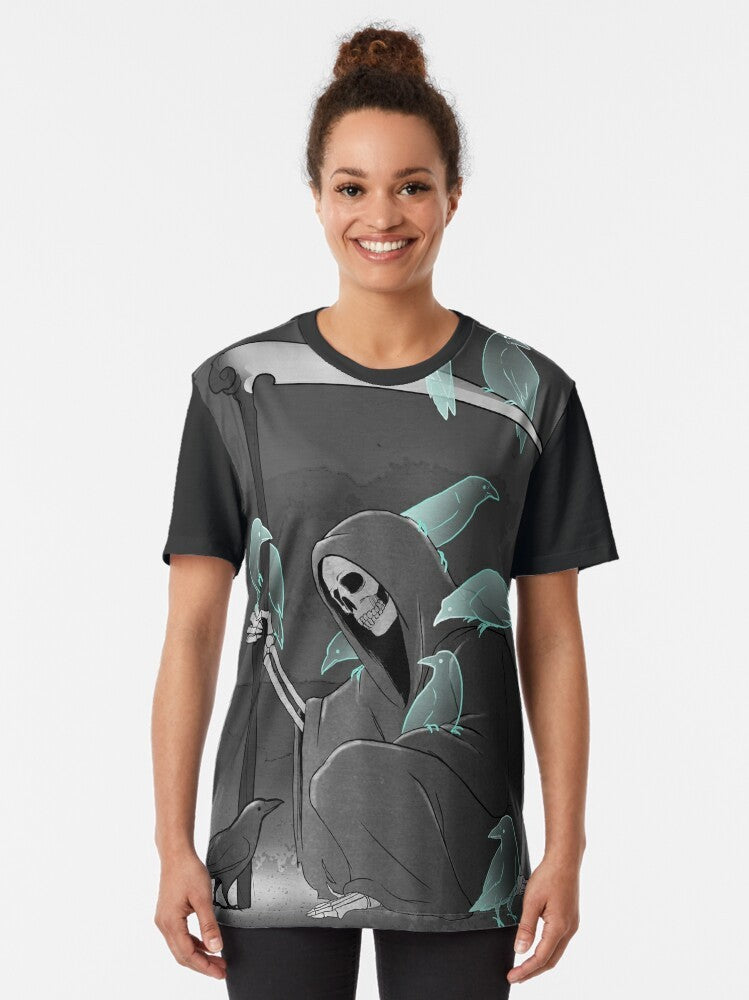 Dark crows graphic design on a t-shirt - Women