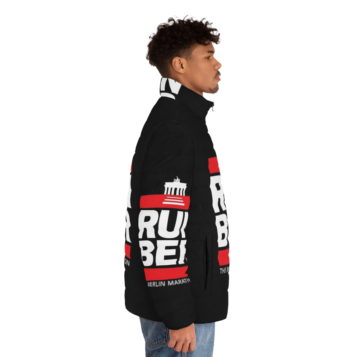 Berlin Marathon Puffer Jacket - Warm and Stylish Running Gear for Marathon Runners - men side right