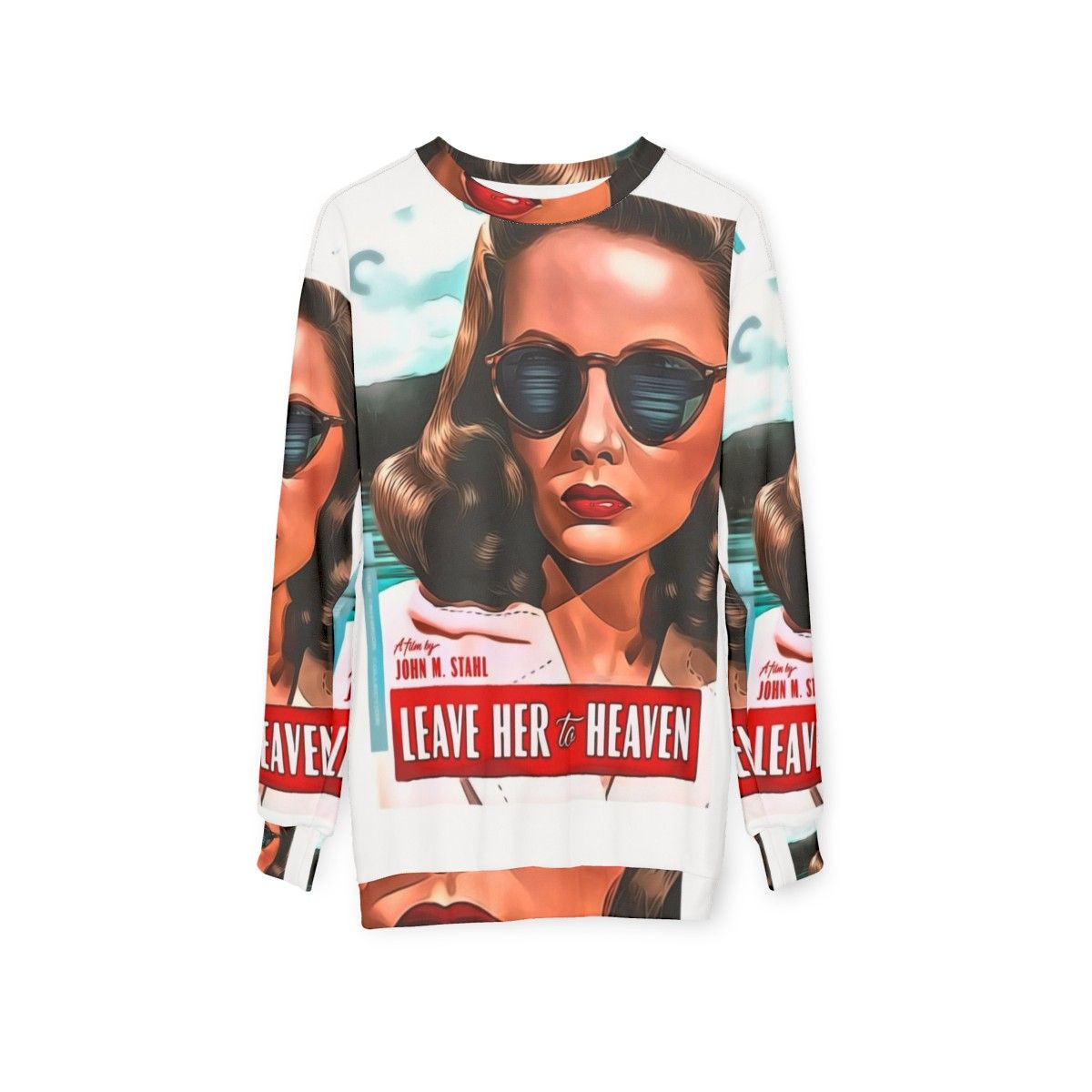 "Leave Her To Heaven" Sweatshirt Featuring Gene Tierney, Classic Hollywood Actress - hanging