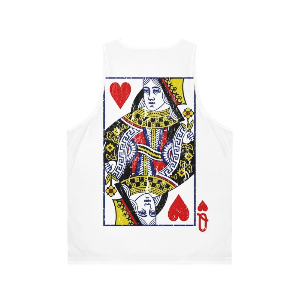 Queen of Hearts Playing Card Unisex Tank Top - Back