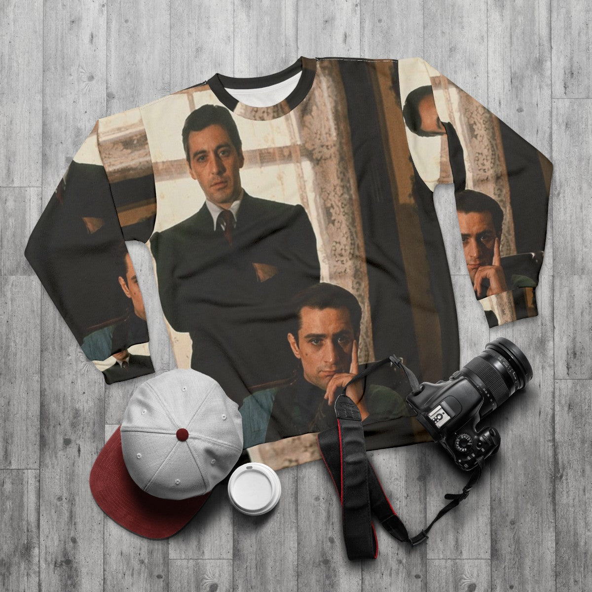 "The Godfather" Al Pacino and Robert De Niro Sweatshirt - flat lay