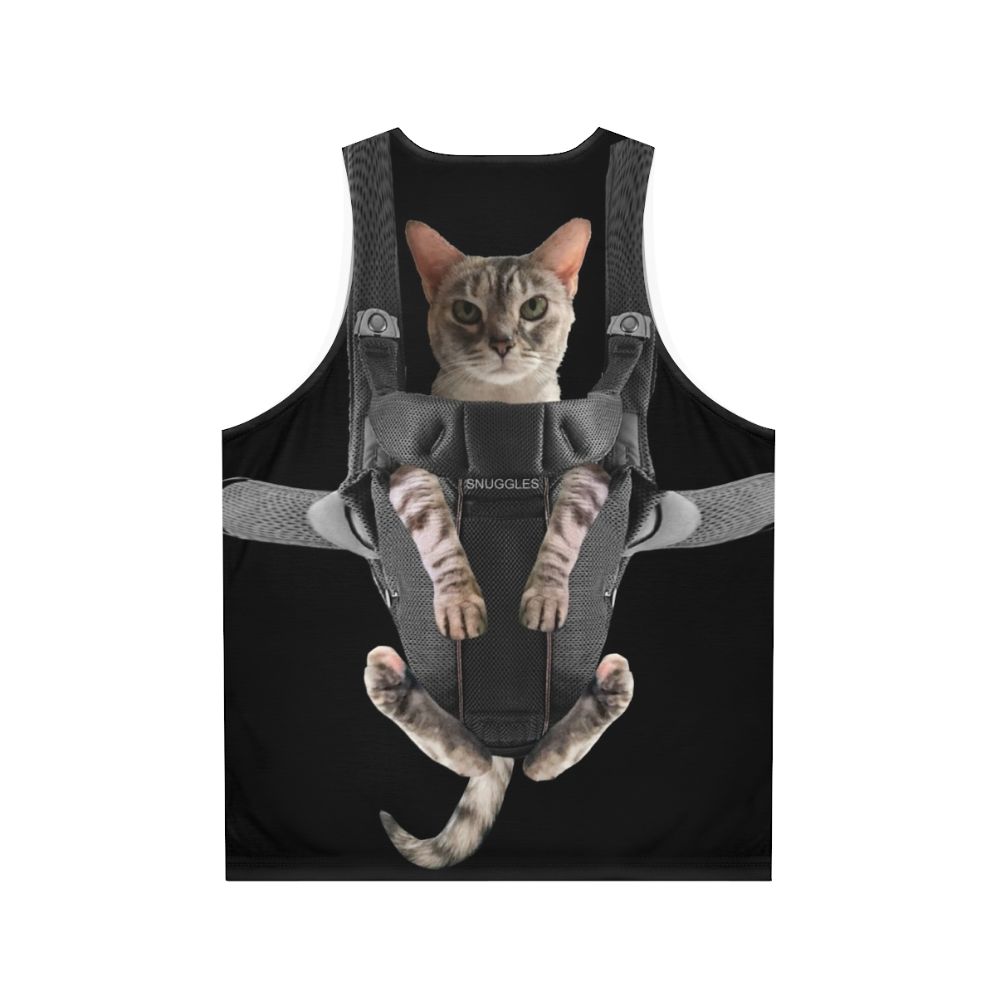 Funny cat in baby carrier - Back