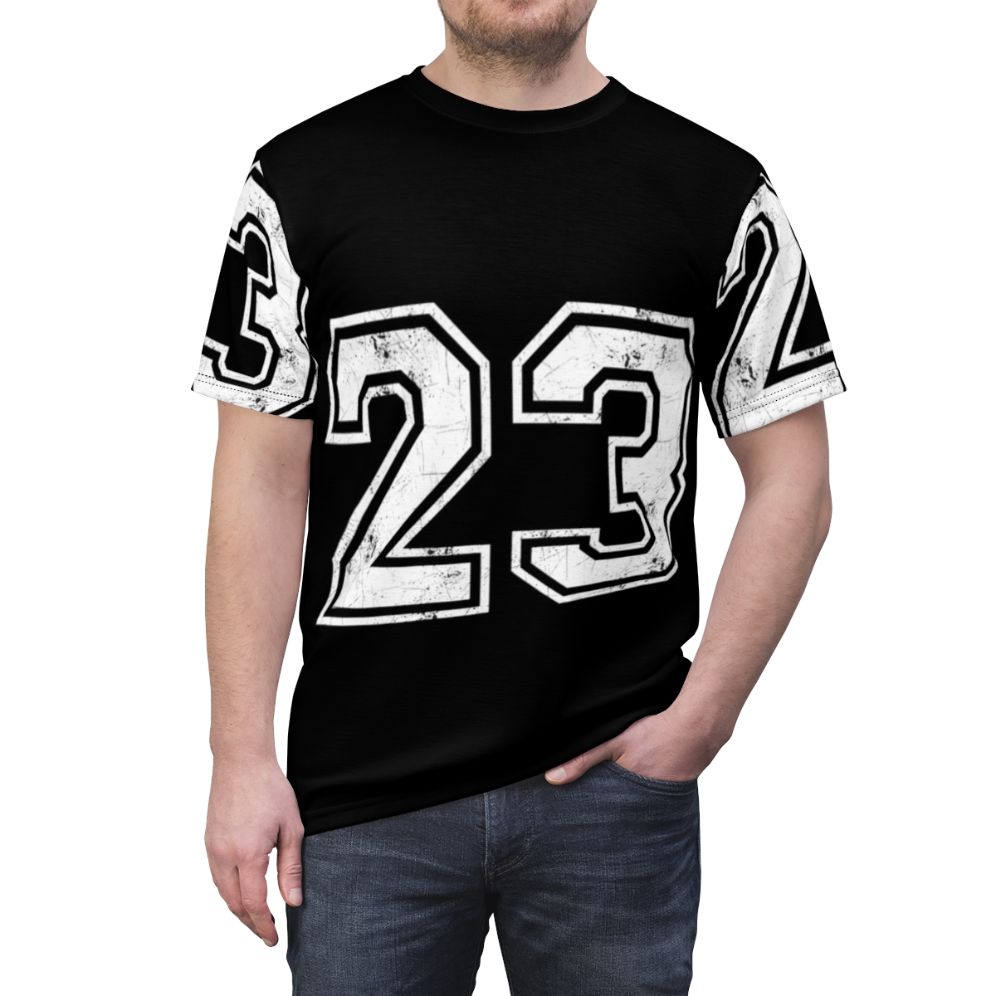 Sports jersey with the number 23 design on a t-shirt - men front